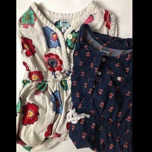 Set of two 4T 5T girls Old Navy button down pattern dresses